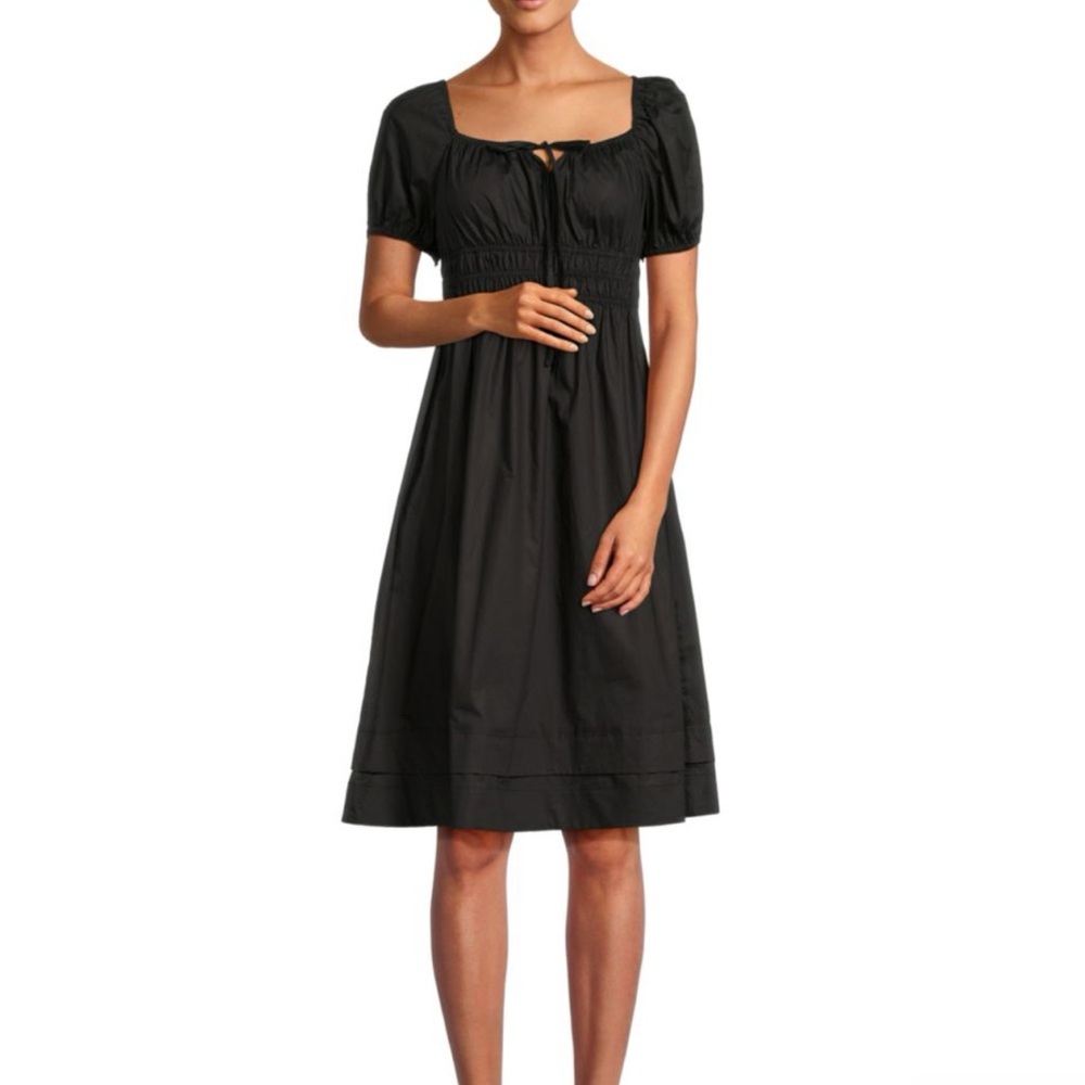 Stellah Black Smocked Dress